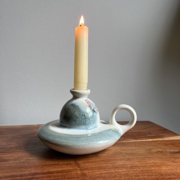 Other - Ceramic Candlestick Holder with Handle Made in Florida